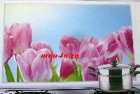 Giấy dán bếp rừng hoa tulip hồng loại to 90x60cm