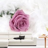 Tranh dán tường vải không dệt hoa hồng tím